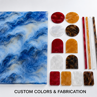 Panneau en PMMA personnalisé en acrylique marbré fluide, motif tourbillonnant coloré, pour présentoirs et décorations d'accessoires capillaires