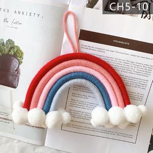 Nordique fait à la main macramé tenture murale tapisserie arc-en-ciel avec des décorations de chambre de nuages pour les adolescentes - Product Image 4