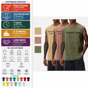 <span class=keywords><strong>Canotte</strong></span> da <span class=keywords><strong>Uomo</strong></span> Personalizzate in Cotone Oversize con Lavaggio Acido per l'Estate - Stile Streetwear - Product Image 1