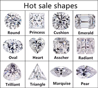 Pierre précieuse en vrac de Moissanite VVS de haute qualité créée en laboratoire pour la fabrication de bijoux vente en gros