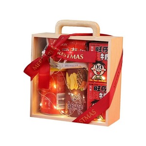 Caja de regalo navideña rectangular de madera, portátil, para manualidades, caja vacía para dulces y chocolates - Product Image 5