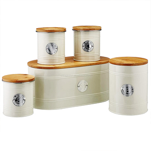 Küchen-Lebensmittelbehälter-<span class=keywords><strong>Set</strong></span> vakuum-Metallbrotbox-Abdeckung Tee Kaffee Zuckerkanister-für die Aufbewahrung von Lebensmitteln Getränken - Product Image 2