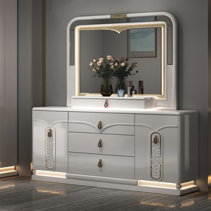 Set <span class=keywords><strong>Completo</strong></span> di Arredamento per Camera da Letto di Lusso Reale King Size, Letto Matrimoniale, Mobile Contenitore, Telaio in Legno con LED, Moderno - Product Image 4