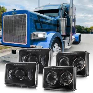 ไฟหน้ารถบรรทุก Kenworth H4 LED คุณภาพสูง ขนาด 4x6 นิ้ว ไฟสูง/ต่ำแยกส่วน 4 ชิ้น ชุดไฟหน้า LED สำหรับรถออฟโรด - Product Image 4
