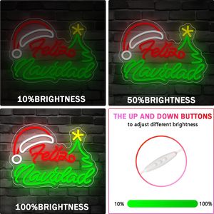 Merry Christmas neon LED indoor hanging transparent acrylic board ambient light shop <b>sign</b> street indicator light landscape light - Product Image 3