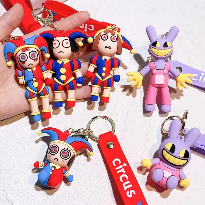 Wholesale Cheap 2024 five nigts at freddy's the Amazing Digital Circus 3D cartoon keycain pendant car bag keycain 3d pvc keycrin