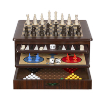 Nouveau design multifonctionnel en bois 15 en 1 ou 10 en 1 jeu d'échecs backgammon ludo vérificateur sanke échelle mancala