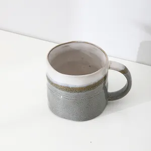 Toptan toplu yüksek kaliteli tasarım İskandinav tarzı porselen benzersiz kahve kupa kolları ile