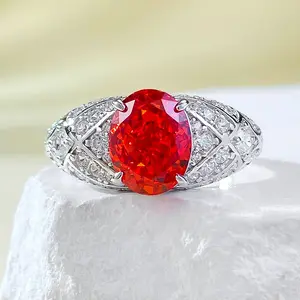 925 Sterling Silver Hot Selling Jewelry Wedding Fashionable Synthetic Ruby Red Birthday Gift Ring Ruby Ring Fine Jewelry Rings
