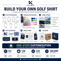 Polo de golf vintage promotionnel grande taille bleu marine avec protection UV, imprimé, de créateur, pour le sport, en solde