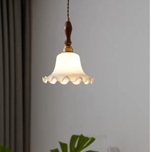 Lampe suspendue en verre et laiton style rétro américain pour bar, restaurant, chevet, salon, salle à manger, maison, couloir - Dropshipping Shopify Walnut - Product Image 2