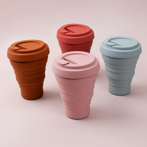 12, 16 унций, портативная складная кофейная чашка, многоразовая, без BPA, силиконовая кружка для путешествий с крышкой - Product Image 4