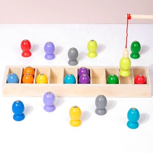 Montessori in legno divertente <span class=keywords><strong>gioco</strong></span> di <span class=keywords><strong>pesca</strong></span> esercizio memoria di colore cognizione di corrispondenza <span class=keywords><strong>gioco</strong></span> 2 in 1 prima educazione in legno coppia giocattolo da <span class=keywords><strong>pesca</strong></span> - Product Image 4