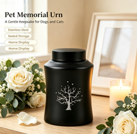 Urnas para Mascotas, Urnas de Cremación para Perros y Gatos, Contenedores de Almacenamiento Sellados de Acero Inoxidable, Artículos Conmemorativos para Cremación de Mascotas al por Mayor