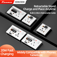 Enchufe de Pared con Carga Rápida de 20W, 2 Puertos USB, 2 Interfaces Tipo-C, Estándar Británico, Enchufe de Pared para Cabecera con Red SDK Tipo 86
