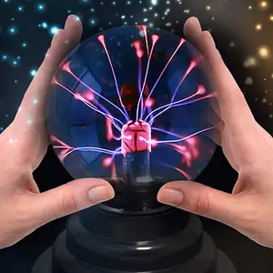 Plasma Ball 3 Inch Nebula Thunder Lightning Touch & Sound Sensitive Plasma Globe for Parties