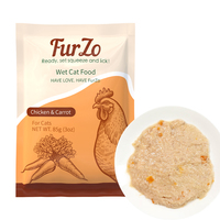 Nourriture humide pour chat au poulet et carotte 85g en pochette compressible – Riches en protéines, naturelles et nutritives – Friandises et compléments pour chat – OEM/ODM disponible – Alimentation humide pour animaux de compagnie