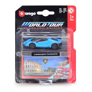 BBUrago 1:64 Serie de Coches Deportivos Italianos, Modelo de Coche de Aleación Fundida a Presión con Estuche de Exhibición y Soporte de Blíster - Product Image 1