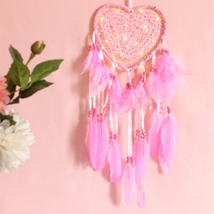 Fait à la main <span class=keywords><strong>Original</strong></span> amour capteur de rêves mariage fille coeur Textile artisanat chambre tenture murale décoration - Product Image 3