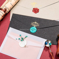 Pegatinas de sellos de cera plateada con diseño de logotipo personalizado en stock para etiquetas de embalaje elegantes para sobres