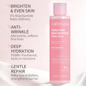 Nouveauté 2026 GreenLem PDRN Vegan Lightening pink Niacinamide Vitamin C Milky Toner - Product Image 5