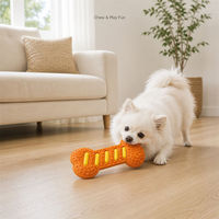 Jouet à mâcher pour chien en TPR, os couineur texturé, jouet interactif pour animaux de compagnie, pour la dentition, pour jouer à l'intérieur et à l'extérieur