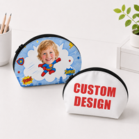 Bolsa de Monedas Personalizada con Cremallera Semicircular, Estilo Dibujos Animados, de Poliéster, con Imagen Personalizada, Mini Bolsa de Cosméticos, Bolsa de Viaje