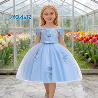 Robe de cérémonie pour enfants de style européen MQATZ, robe de mariée brodée de fleurs, robe de princesse pour enfants, robe de bal pour enfants