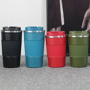 Vasos de viaje de café de acero inoxidable al vacío con aislamiento de doble pared 2024, tazas con logotipo personalizado