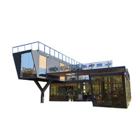 Edificio Comercial Portátil con Estructura de Acero Moderna y Personalizada, Tienda Modular Prefabricada, Cafetería, Quiosco con Terraza en el Techo