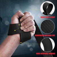 Sangles de poignet en néoprène personnalisables pour la musculation, 11 pouces de long, avec grip en silicone antidérapant, rembourrées, imperméables, unisexes