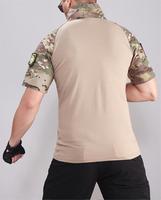 Personnalisé Extérieur Stretch Rip Stop Grille Bleu Marine Foncé Tactique 1/4 Zip Slim Fit Camouflage Tactique Chemise À Manches Courtes
