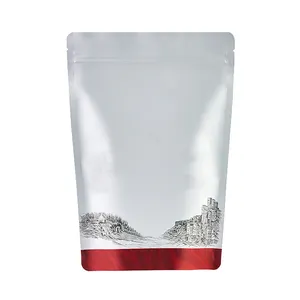 中国供应商500克140微米OPP/PA/CPP哑光饰面遮光全息咖啡产品拉链立式包装袋