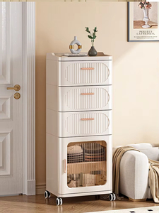 8027-1 Household <strong>Storage</strong> Cart 1 <strong>Draw</strong> +1 Cabinet Plastic Drawer <strong>Storage</strong> Cabinets for Clothes - Product Image 4