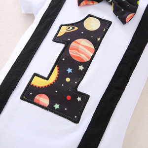 Conjunto de Ropa de Caballero para Bebé de 1 Año, 2 Piezas, Estampado de Estrellas de Dibujos Animados, Mamelucos para Bebé - Product Image 6