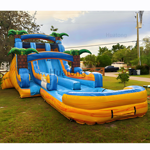 <span class=keywords><strong>Toboggan</strong></span> <span class=keywords><strong>gonflable</strong></span> géant à double piste sur le thème des arbres Huatong pour fêtes d'enfants - Product Image 1