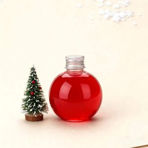 Bouteille sphérique en plastique PET de 50 ml, 100 ml, 250 ml, en forme de boule, pour jus, lait, thé, boissons, décorations de Noël, vente chaude - Product Image 4