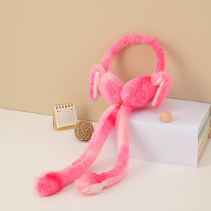 子供のためのカラフルな冬のキャラクタースタイル暖かいぬいぐるみイヤーバッグ楽しいかわいい冷たいウサギの耳バッグ - Product Image 1