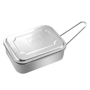 Boîte à lunch en acier inoxydable 304, grande capacité, boîte bento rectangulaire avec couvercle pour adultes, bureau, étudiants, usage domestique - Product Image 4