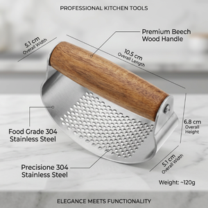 Prensa de ajo <span class=keywords><strong>manual</strong></span> mejorada de acero inoxidable con mango ancho de madera, <span class=keywords><strong>picadora</strong></span> y trituradora de ajo para utensilios de cocina doméstica - Product Image 2