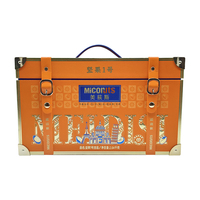 Boîtes cadeaux rigides de luxe personnalisées, grandes, portables, écologiques, avec couvercle et base, style poignée en cuir, ensemble d'emballage cadeau