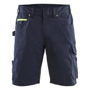 BLAKLADER - 149913308633C62 Pantalones cortos de servicio Azul marino oscuro/Amarillo Hi-vis-EAN 7330509920862 ROPA DE TRABAJO DE LA HI-VIS - Product Image 1