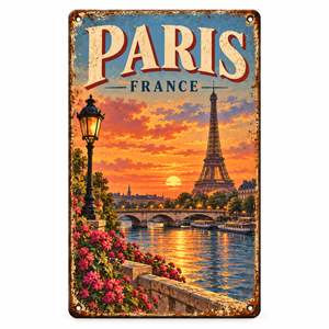 Meilleure Décoration de Garage, Plaque Métallique Vintage Plaquée, Souvenir Paysage Allemagne <span class=keywords><strong>France</strong></span>, pour Décoration de Pub et Restaurant - Product Image 4