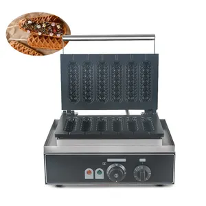 Revestimento antiaderente Commercial CE Aprovado Electric Non-stick Plate Hot Dog 6 Sticks Waffle Stick Maker com alça anti-queimadura