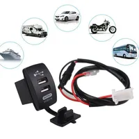 Cargador de coche y motocicleta con USB dual de 12-24V, 5V 31A, ajuste universal estándar para coche eléctrico, ATV, barco