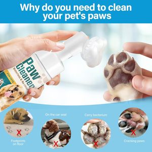 2024 Haustier-Fußreinigungsschaum Haustier-Pfotenreiniger kein Waschen wasserloser Hundespotenreiniger mit Silikonbürste - Product Image 6