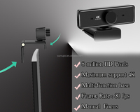 Manuel odaklama 4K UHD PC Webcam 8MP USB arayüzü Video konferans canlı akışı Zoom Skype ekipleri ile uyumlu