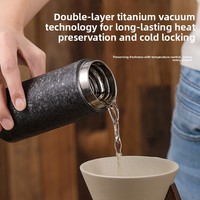 Tasse Thermos de Luxe Léger en Titane Pur, Double Paroi Sous Vide, avec Séparateur à Thé, Mini Tasse de Voyage Portable pour l'Extérieur