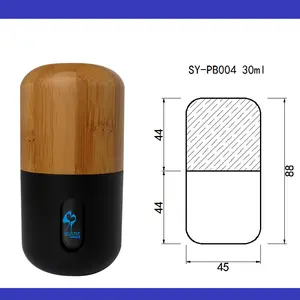 30ml lüks vakıf pompa şişesi çevre dostu bambu kapaklı kompakt pudra kutusu