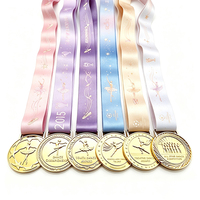 Médailles de remise de diplôme personnalisées pour écoles de danse, logo personnalisé, métal, impression UV, moulage sous pression, paillettes